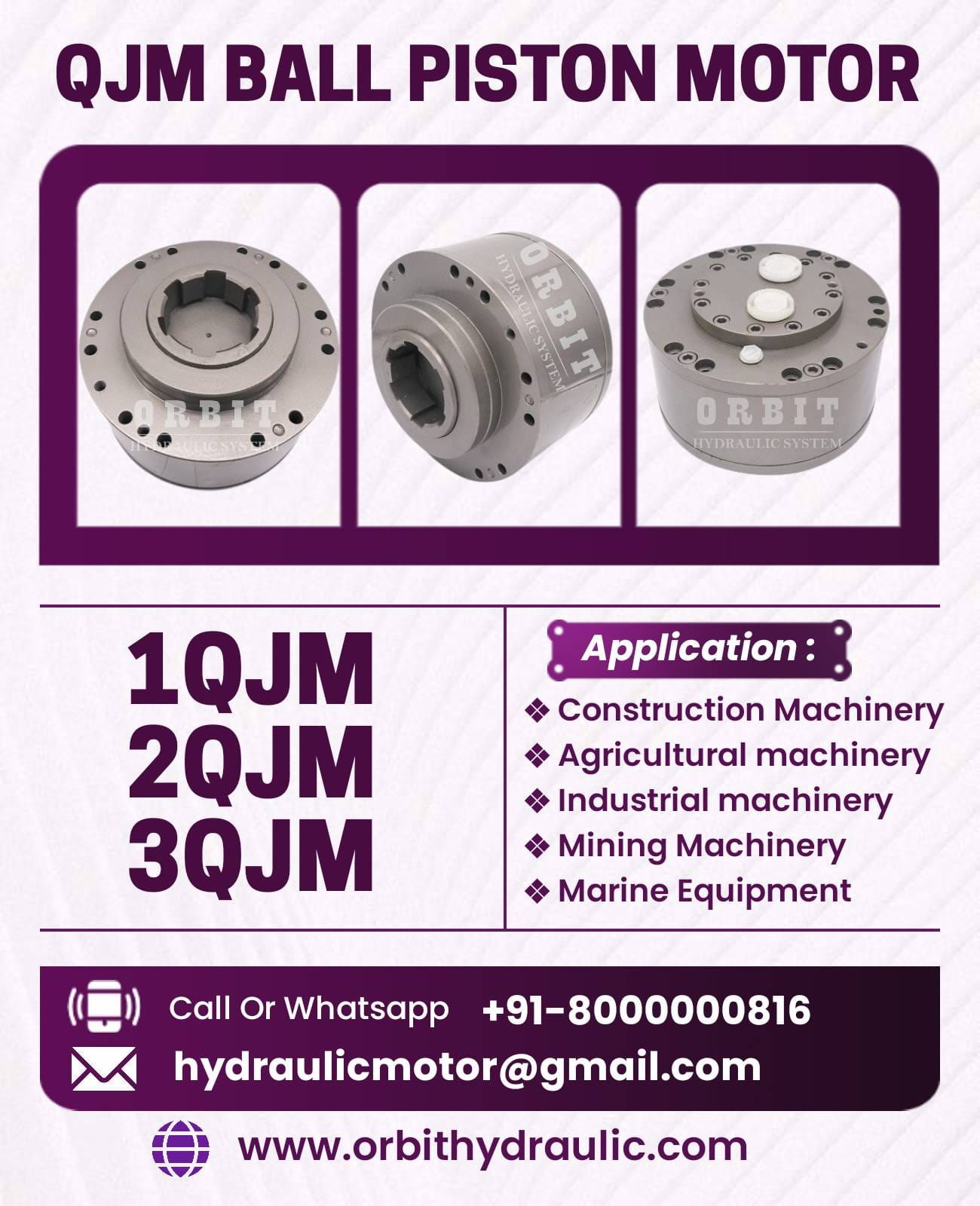 QJM Spherical Piston Hydraulic Motor Manufacturer in Ahmedabad Mumbai Pune Chennai Bangalore Hyderabad Delhi Nashik Kolkata Nagpur Coimbatore India